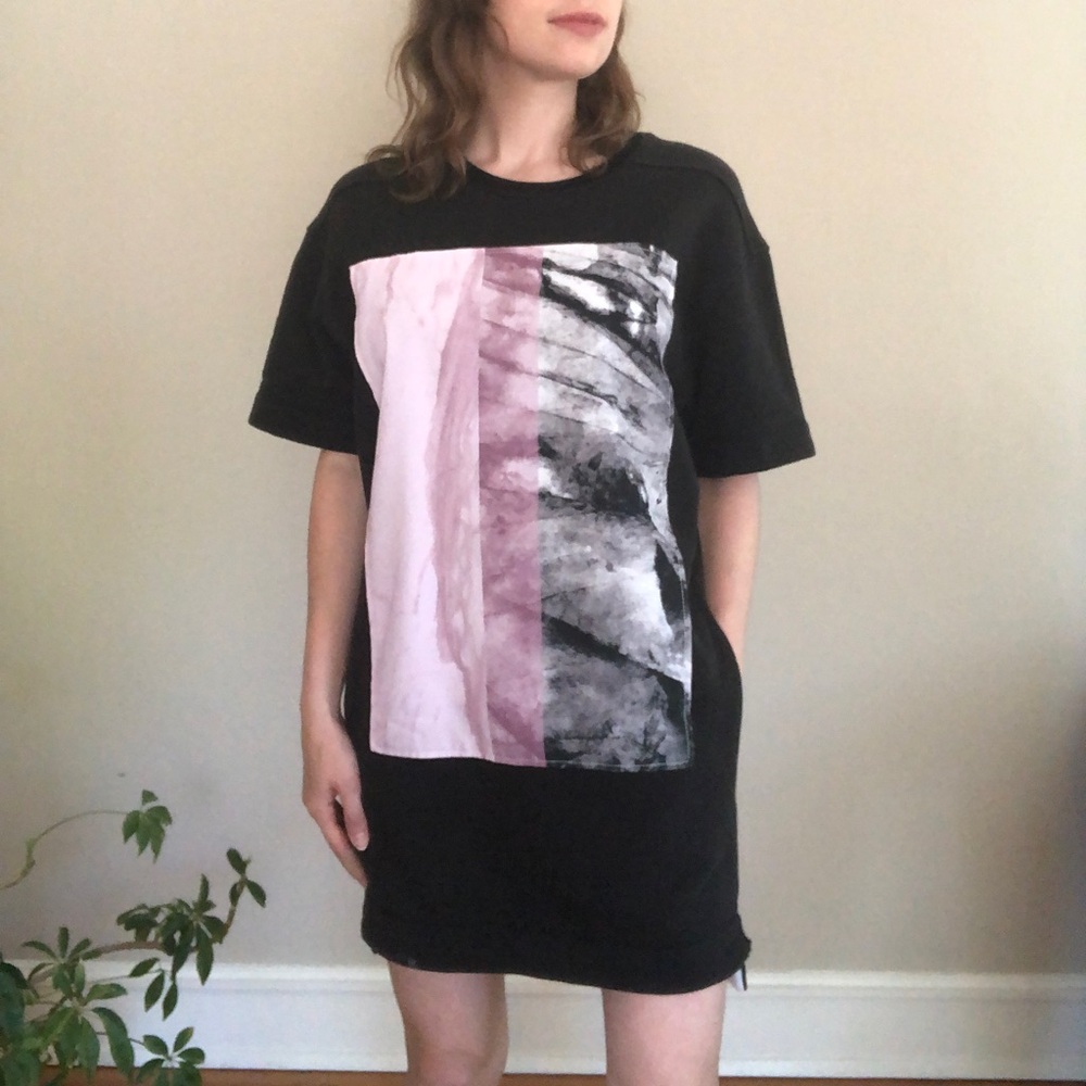Vince abstract sweatshirt dress